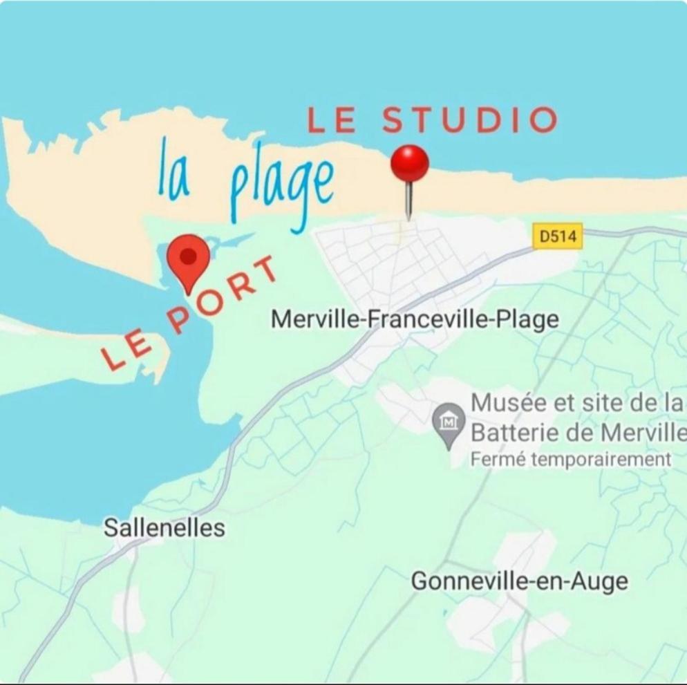 Studio Front De Mer Merville-Franceville-Plage Dış mekan fotoğraf